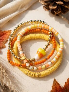 14kt Gold Filled Candy Corn Bracelet Stack